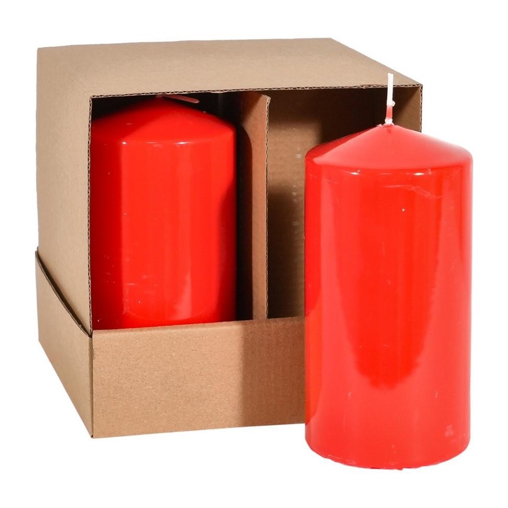 CANDELA MOCCOLO SMALTATA H.150XD.75 MM. ROSSO